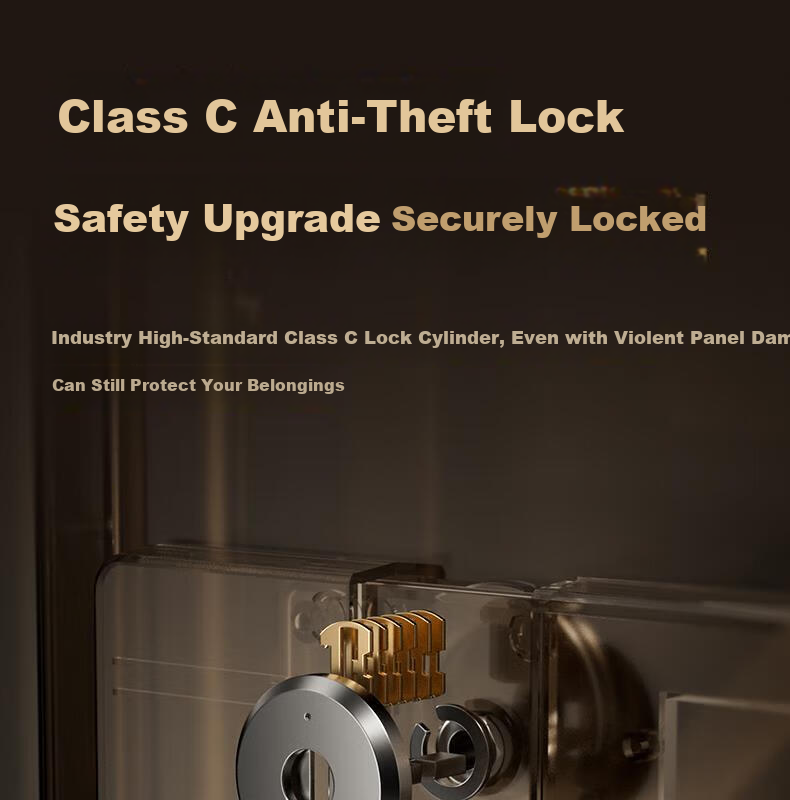 Deli Home Safe Box, Yao Zhen 60cm Fingerprint Unlock, All-Steel Anti-Theft Portable Small Gold Vault Can Be Used As Bedside Table, VA621 Gold 9