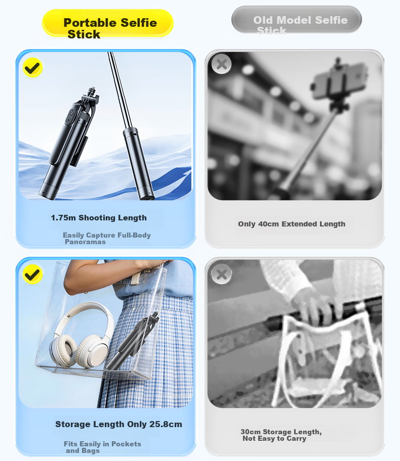 Zhiguozhe Dual-Light Selfie Stick Travel Compact Portable Phone Holder 360-Degree Rotating Anti-Shake Automatic Tripod Follow Shooting Photography Tool Concert 9