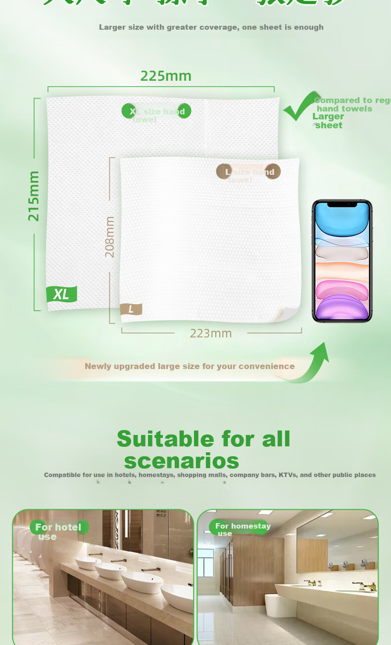 Xinxiangyin Commercial Hand Towel Paper 1-Ply 200 Sheets * 20 Packs Bathroom Kitchen Hotel Use CS001 5