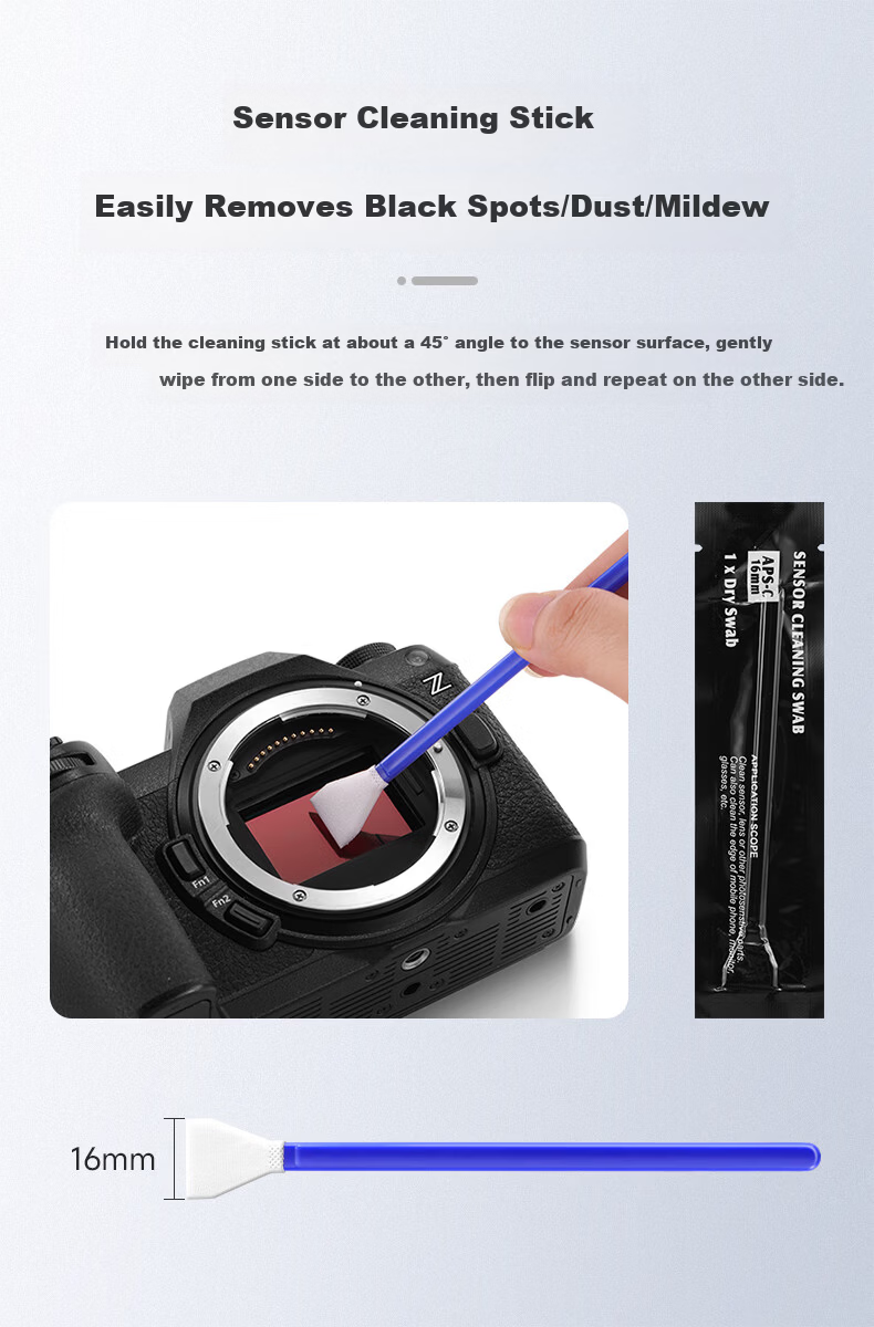 NEEWER 16-in-1 Camera Cleaning Kit CMOS Sensor Cleaning Swabs Dust Removal Tools for Canon Nikon Sony Mirrorless Cameras Lens Cleaning Paper Air Blower 3