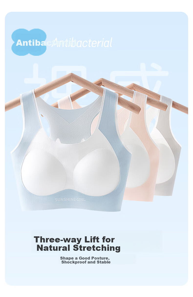 Meishianxuan Girls' Bra for Middle And High School Students, Puberty Girls' Underwear, Children's Sports Vest to Make Large Breasts Appear Smaller 5