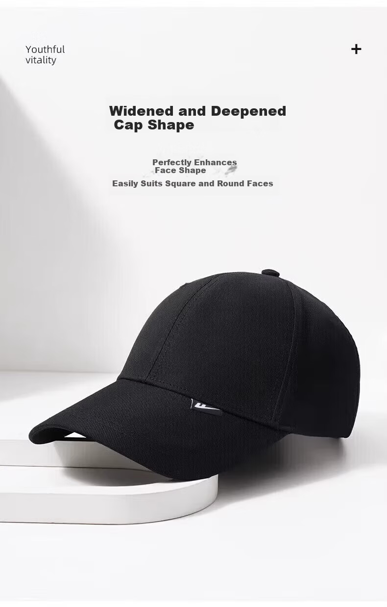 Warrior Men's Baseball Cap Large Size Four-Season Pure Cotton Sun Protection Duckbill Hat Unisex Face Slimming Casual Outdoor Sunshade Cap 6