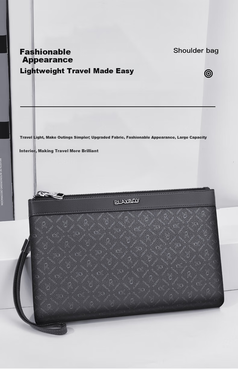 PLAYBOY Men's Large Capacity Clutch Multi-Functional Envelope Business Fashion Bag Birthday Gift for Husband 2