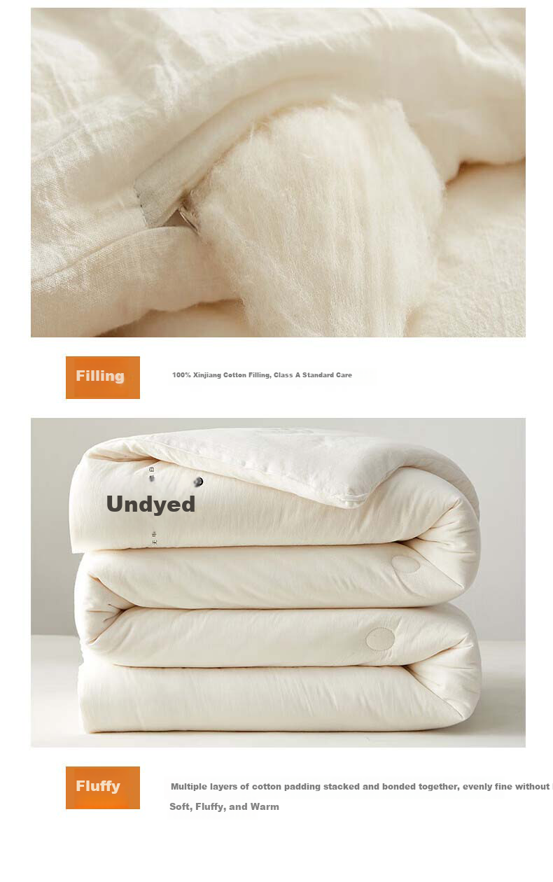 MUJI A-Class 100% Xinjiang Pure Cotton Quilt Spring Autumn Quilt Core Winter Cotton Quilt Thick 6 Jin 200*230cm 13