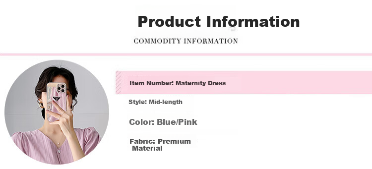 JOYNCLEON Maternity Summer Loose Dress Long Dress Petite Maternity Thin Nursing Blue XXL Jly156270 4