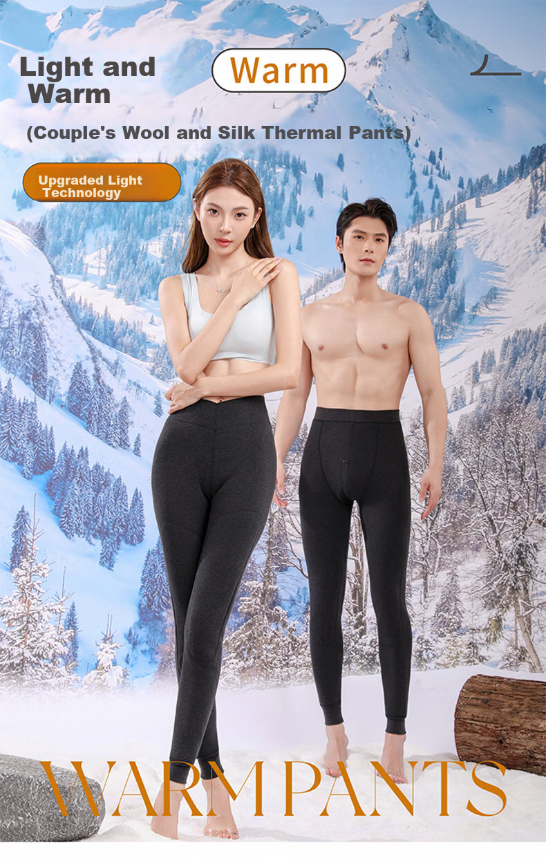 Mianshuran Northeast Men's Winter Thermal Fleece-Lined Thick Wool Knee-Protecting Cotton Long Johns Plus Size 1