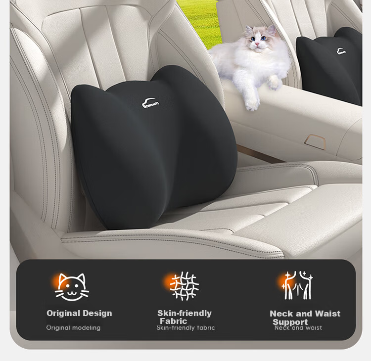 Rice Soup Car Headrest And Lumbar Support Set, Neck Pillow, Natural Latex, 7A Antibacterial, Car Seat Cushion, Back Support Pillow 3