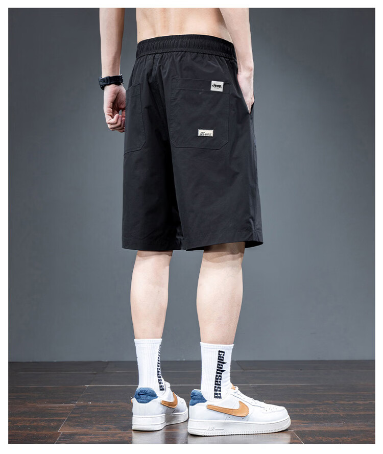 JEEP Men's Summer Ice Silk Thin Quick-Dry Loose Casual Sports Cargo Shorts Khaki 4XL 16
