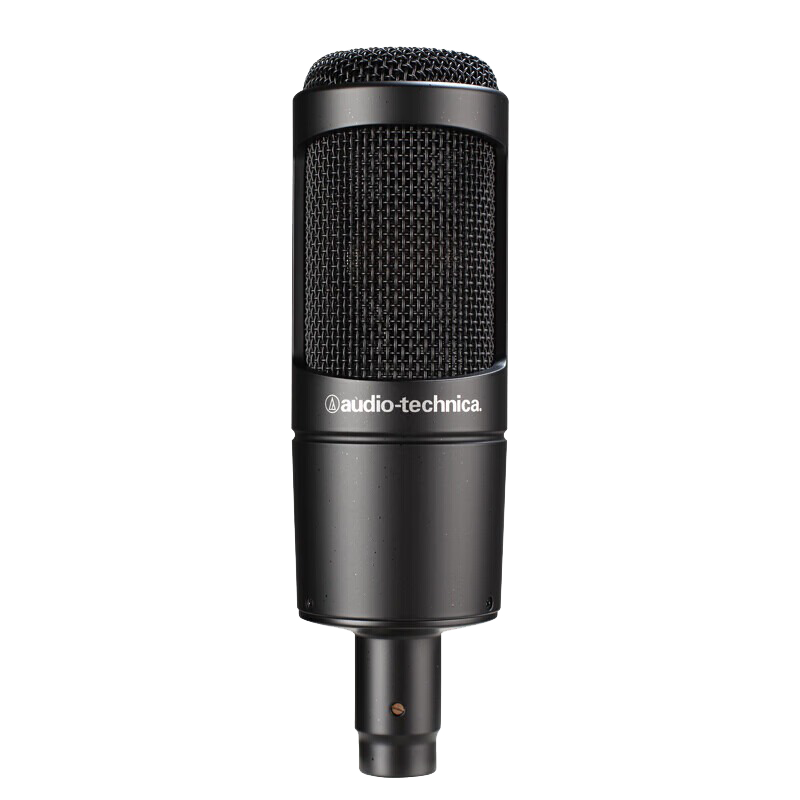 Audio-Technica AT2035BK Condenser Microphone for Live Streaming, Karaoke, Voice-Over, XLR Interface, Omnidirectional Pickup, Champagne Gold Color, External Sound Card Compatible, Supports Suspended Bracket, Sound Recording