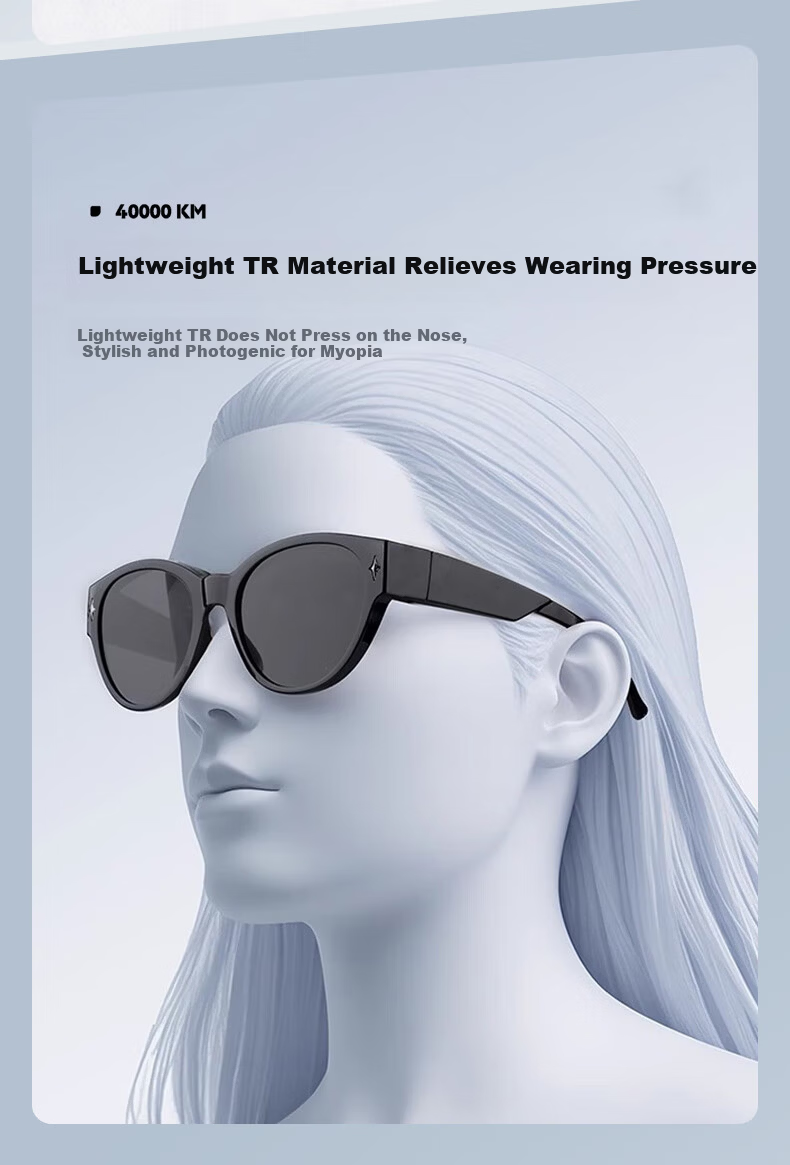 40,000 KM Cat Eye Sunglasses Clip-On for Prescription Glasses Women Square Round Face Polarized UV Protection Driving Sunglasses 3