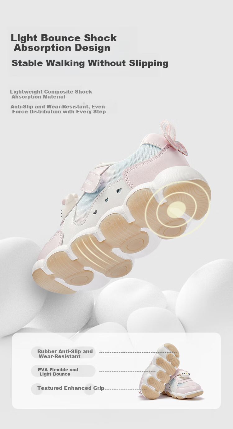 DAVE & BELLA Hello Kitty Kids Light-Up Sneakers Spring Autumn Girls Flashing Shoes 4