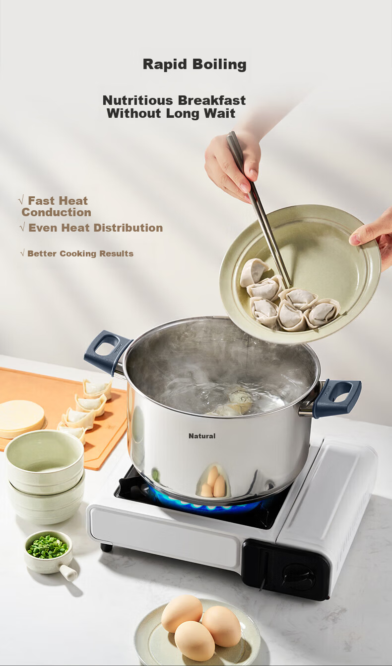 ZWILLING Stainless Steel Soup Pot 0 Coating Cooking Pot Household Double Handle Stew Pot Anti-Scald Noodle Porridge Pot Silver Soup Pot 20cm 5