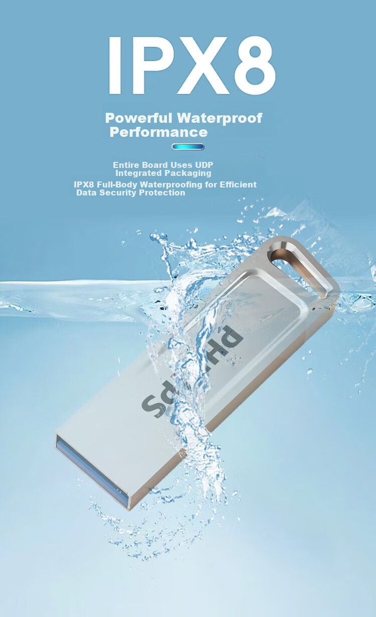 PHILIPS 128GB USB3.2 Flash Drive 11UA-M High-Capacity Metal USB Stick Read Speed 150MB/s High-Speed Storage Computer Expansion Business Office Study Thumb Drive 3