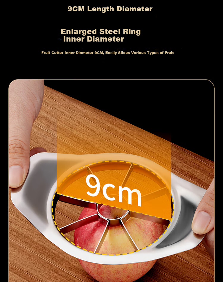 Baijie Stainless Steel Apple Cutter Orange Fruit Slicer Watermelon Divider Core Remover 7