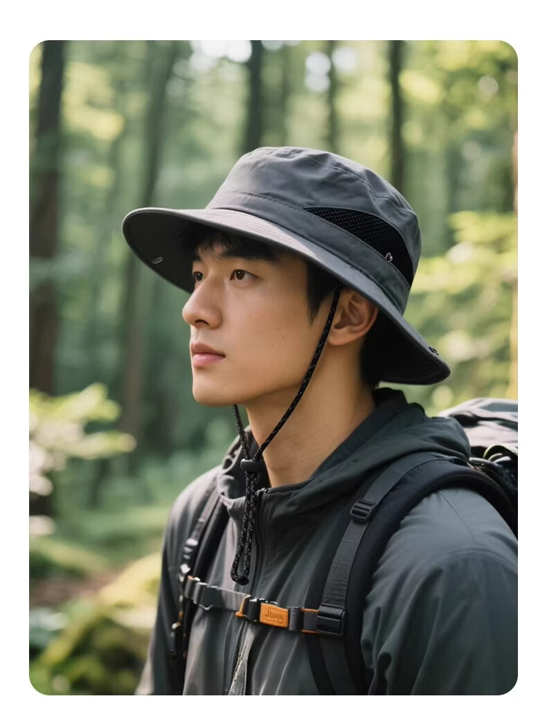 GOLOVEJOY Men's Breathable Fisherman Hat Wide Brim Outdoor Hiking Camping Sun Protection Army Green 15