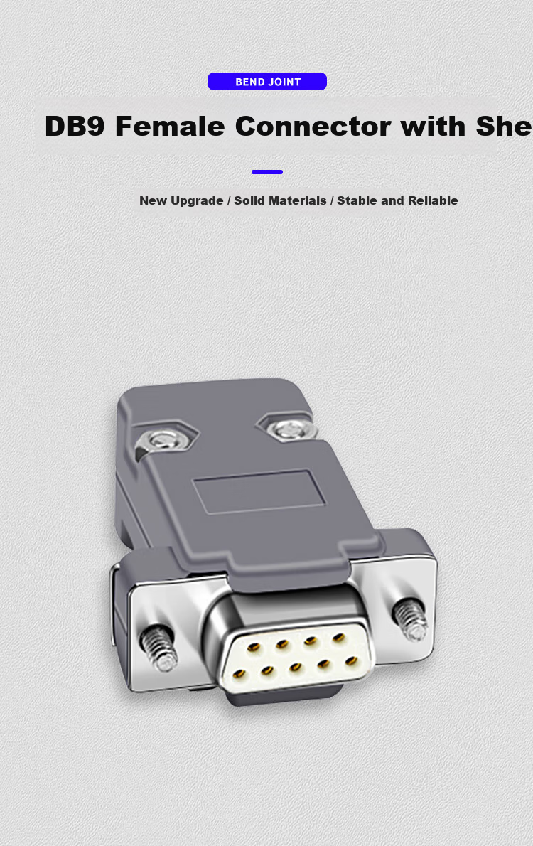 Bosende DB9 Welding Connector 2-Row 9-Pin Serial Port Female RS232 Plug COM Soldering Female Connector with Plastic Shell 10-Pack BSD-DB9DZJ1 1