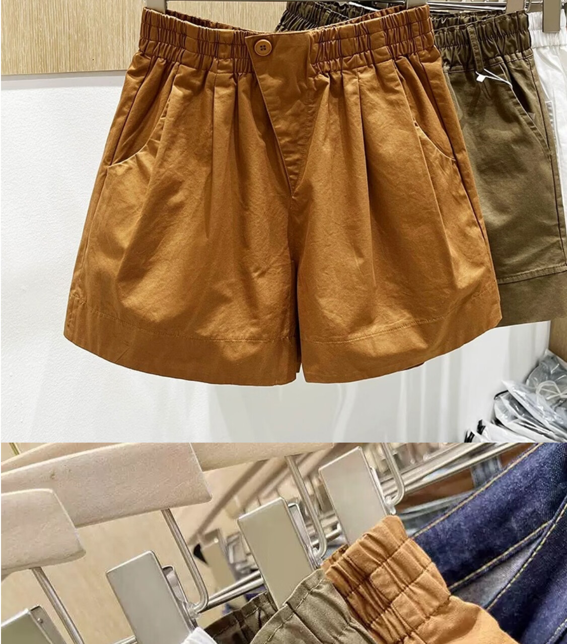 Langsha Women's Pure Cotton Summer Shorts 2026 New Loose Slimming Wide-Leg High-Waist A-Line Casual Versatile Hot Pants 8
