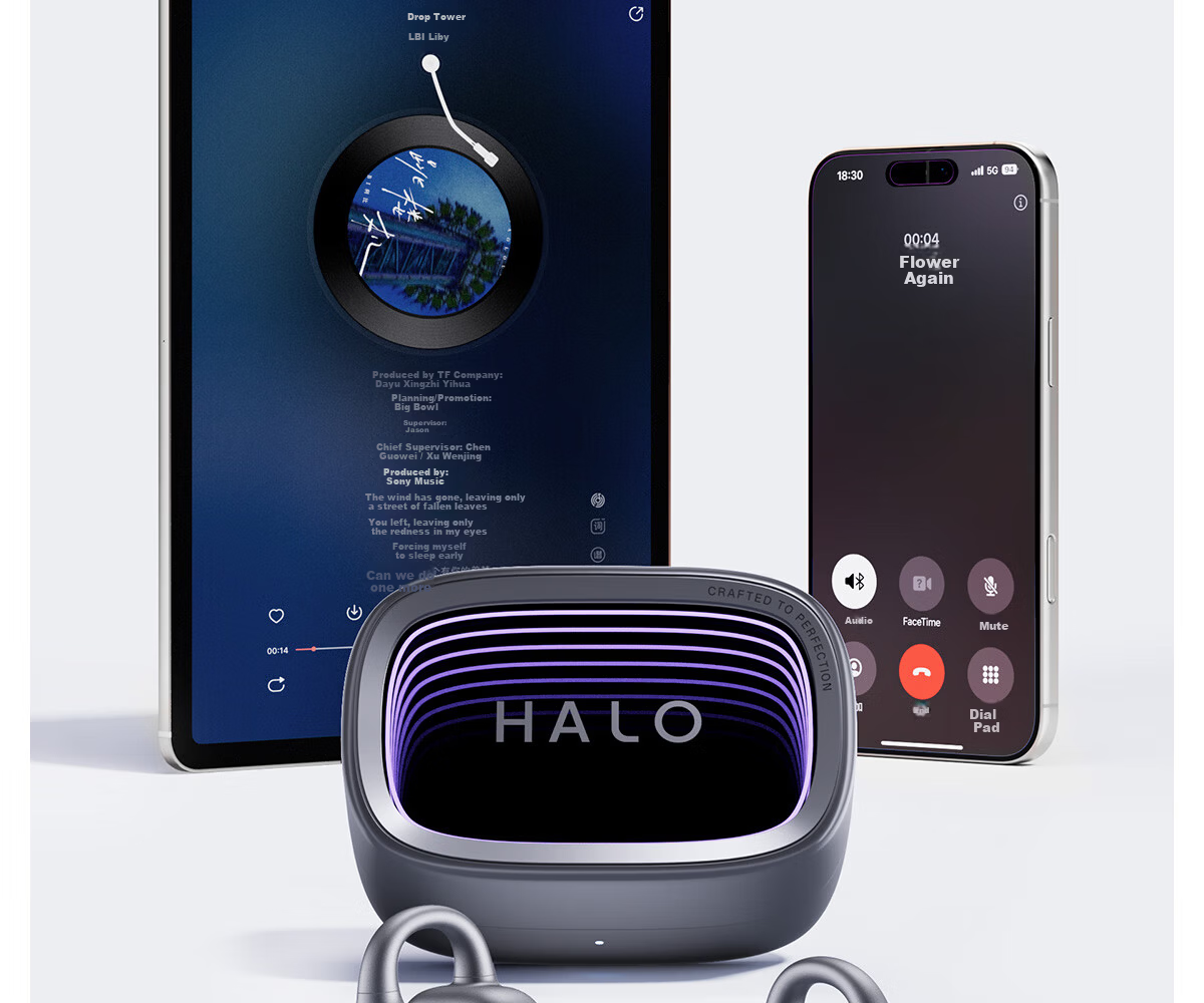Edifier Halo Clip Clip-On Trendy Bluetooth Earphones Cyber Abyss Lighting Bluetooth 6.1 35H Long Battery Life Compatible with Apple Huawei Xiaomi Phantom Silver 43