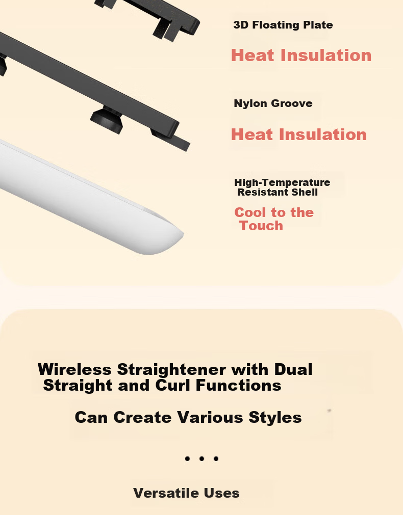 UBelle Wireless Flat Iron 500 Million Negative Ions Hair Straightener Portable Mini Bangs High Crown Clip Curling Iron Mother's Day Valentine's Gift 17