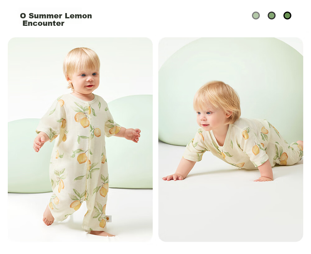 Betis Baby Summer Thin Romper Breathable Mesh Back Seven-Sleeve Air Conditioning Pajamas 17