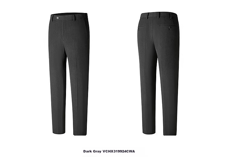 YOUNGOR Cashmere Warmth 2025 New Men's Straight Fit Stretch Casual Pants Black 31.5 170/78A 15