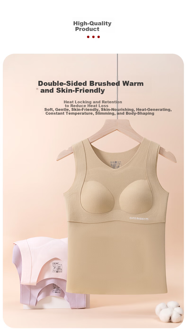 Miiow Thermal Vest for Teen Girls with Chest Pads Seamless Fleece-Lined Winter Base Layer Underwear for Middle and High School Students 4