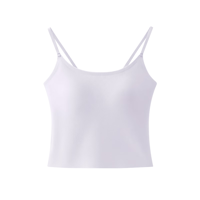 SecretWorld Women's Camisole with Chest Pad Spring Seamless Slim Fit Outerwear Base Top Integrated Back Bra