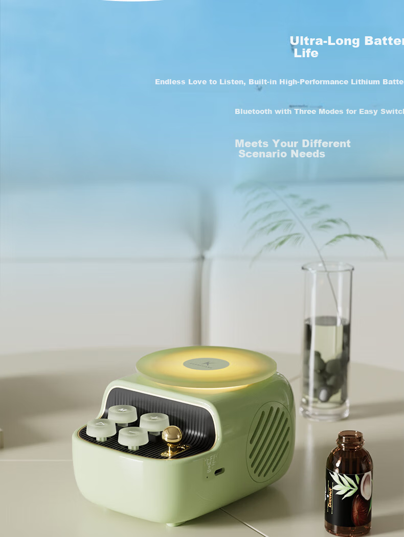 Kuangxiang Bluetooth Speaker with Karaoke, Aromatherapy, And Ambient Lighting, Dual Microphones, Adjustable Sound Atmosphere, Home Audio System with Retro Mechanical Buttons, Graduation Season Gift, K12 Gift Box Set 9