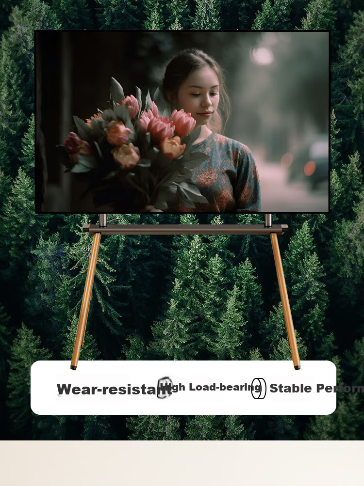 Enlipu TV Mobile Stand for 55-86 Inches, Stainless Steel Artistic Movable TV Bracket, Home Floor-Standing Cart with Wheels Suitable for Multiple TV Brands 4
