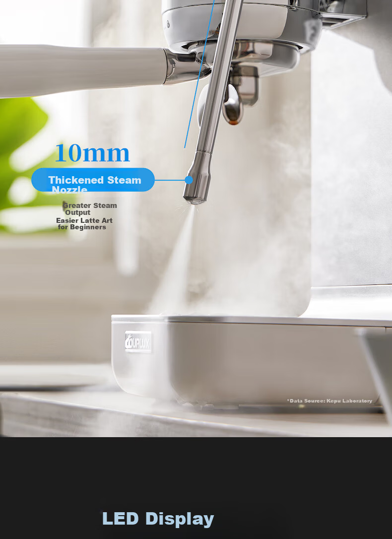 Kepura CP239 Espresso Coffee Machine Semi-Automatic Professional Home Office Small Steam Milk Frother Hot and Cold Dual Extraction 17