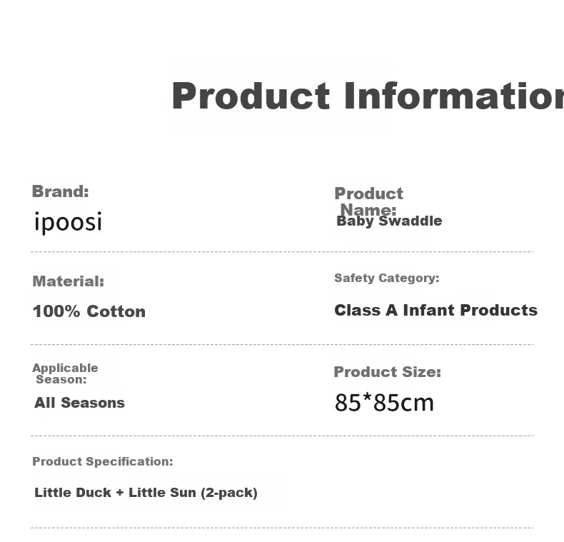 Ipoosi Baby Cotton Swaddle Blanket Wrap Sleep Sack Anti Startle Newborn Essentials 2-Pack 9