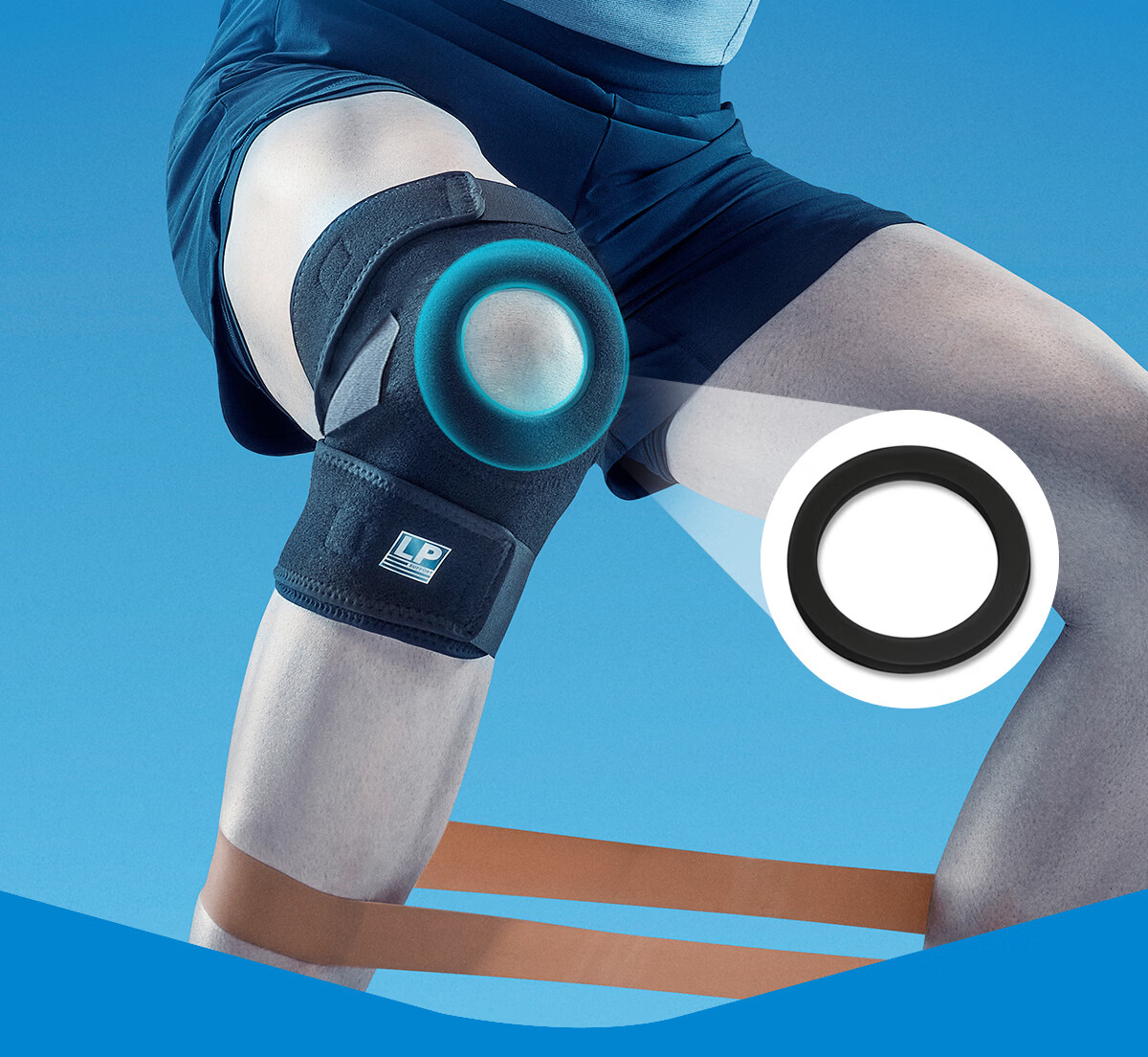 LP 758CN Extended Breathable Sports Knee Brace for Mountaineering, Volleyball, Basketball, Badminton, Patella and Meniscus Support, One Size, Single Piece 4