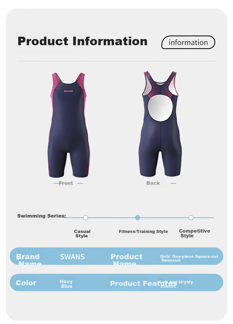 SWANS Children's Swimsuit Girls' One-Piece Professional Training Swimwear Quick-Dry Chlorine-Resistant Girl 239 Macaron Pink Size 150 6