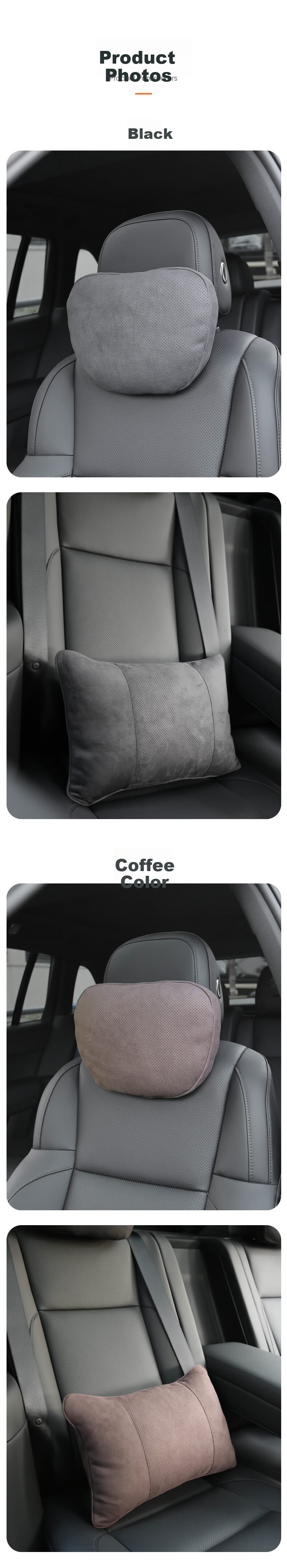 BIMLL Car Headrest for Mercedes-Benz S-Class Perforated Maybach Seat Pillow Neck Support Lumbar Cushion Universal Car Use 12