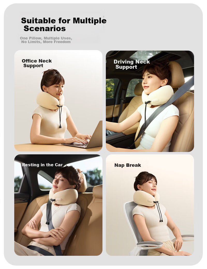 Sleep Cave Travel U-Shaped Pillow Portable Neck Support Pillow Airplane Neck Pillow Long-Distance Travel Neck Rest Everythink Nap U-Shaped Neck Pillow 12