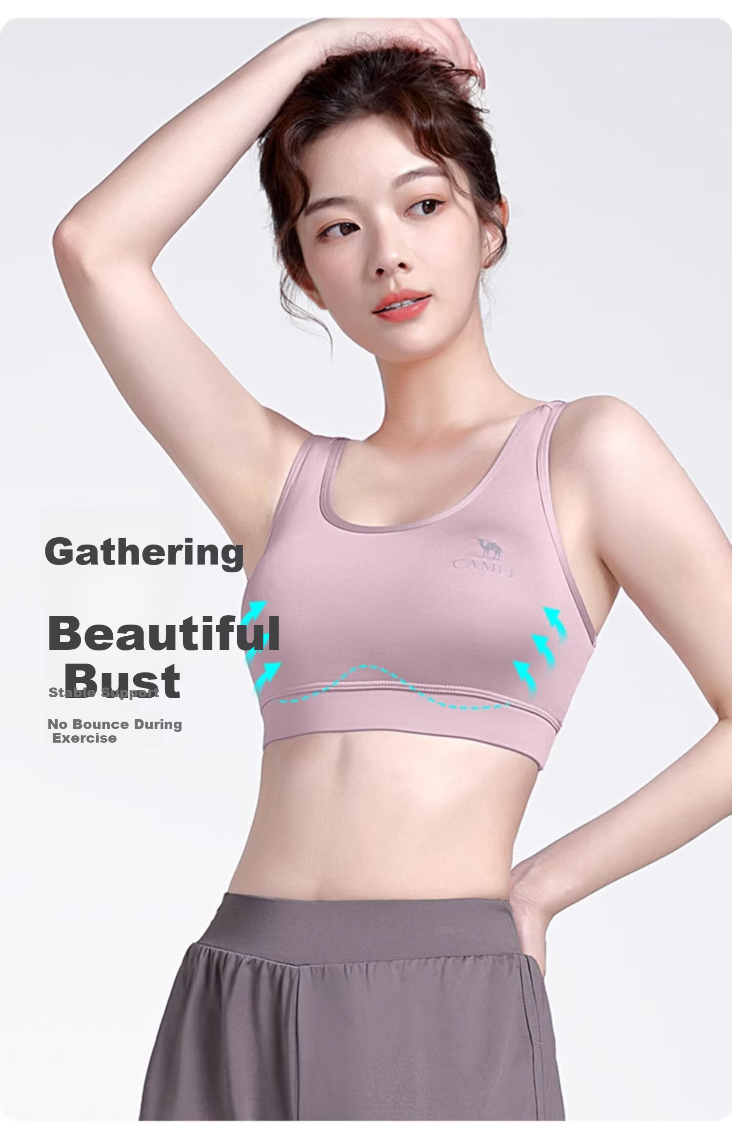 CAMEL Yoga Outfit for Women, Morning Run Outdoor Sportswear, Slim-Fit Breathable Fitness Wear, Five-Piece Set YK22255493B 5