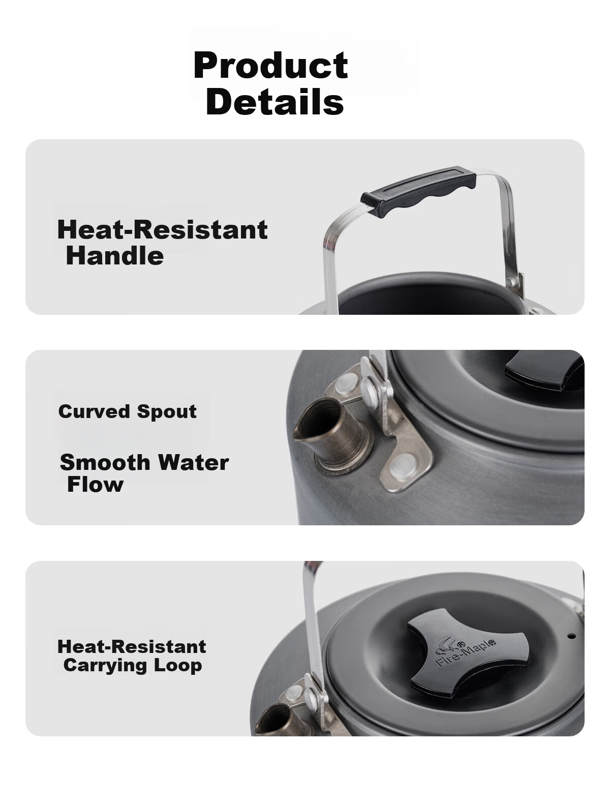 FIRE-MAPLE XT1 Heat Collection Pot 0.8L, Windproof Quick Heating Outdoor Camping Kettle, Aluminum Tea Pot, Coffee Pot, Fire-Round Brewing Tea 8