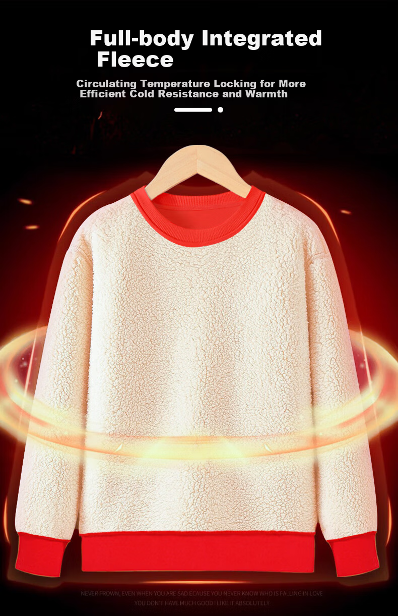TonLion Kids Girls Lamb Fleece Sweatshirt Casual Fleece Lined Warm Top Children Thickened Clothing Pumpkin Orange 140 2