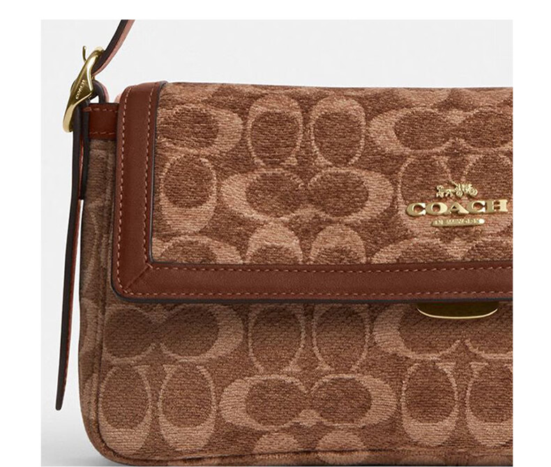 COACH Women's ETTA Classic Logo Shoulder Crossbody Bag Light Khaki CCV65 7