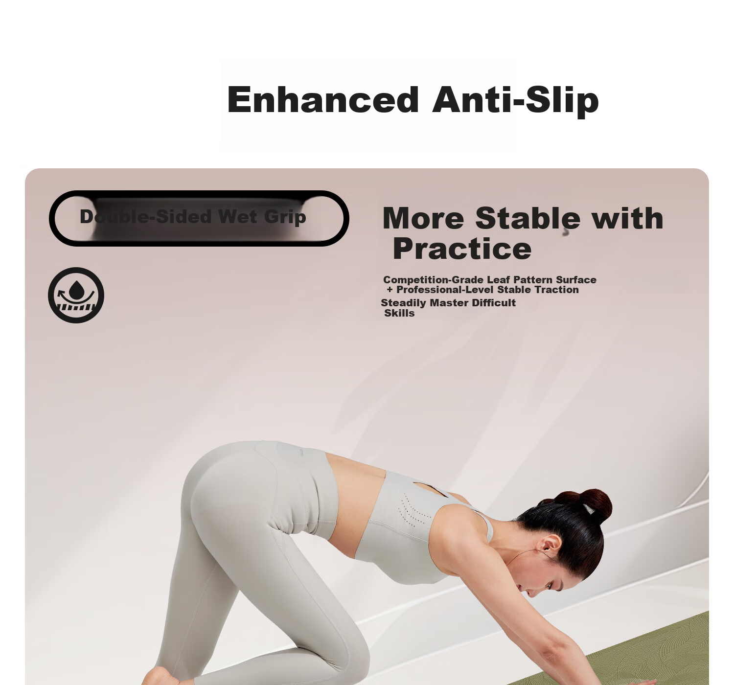 Yottoy Antibacterial Yoga Mat Non-Slip Mat Women's Floor Mat Home Fitness Mat Thickened Shock Absorption Silent Soundproof Exercise Mat 17