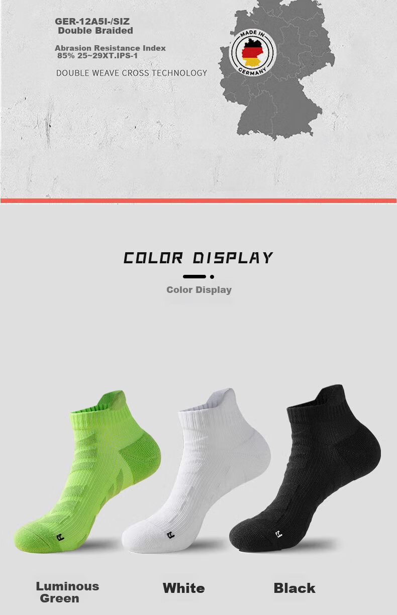 361° Men's Sports Breathable Sweat-Absorbing Shock-Absorbing Non-Slip Running Marathon Socks Black - 3 Pairs One Size 13