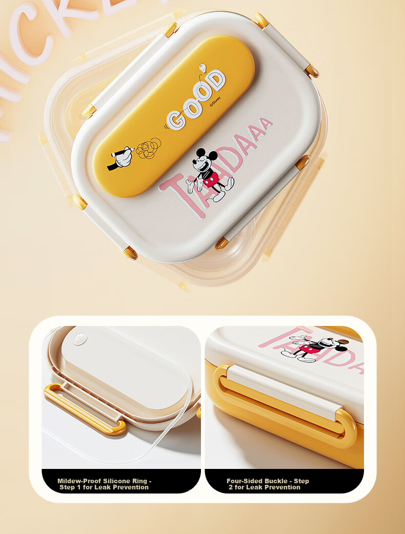 Ymer Children's Insulated Lunch Box Student Special School Partition Bento Box Office Stainless Steel 316 Mickey 22