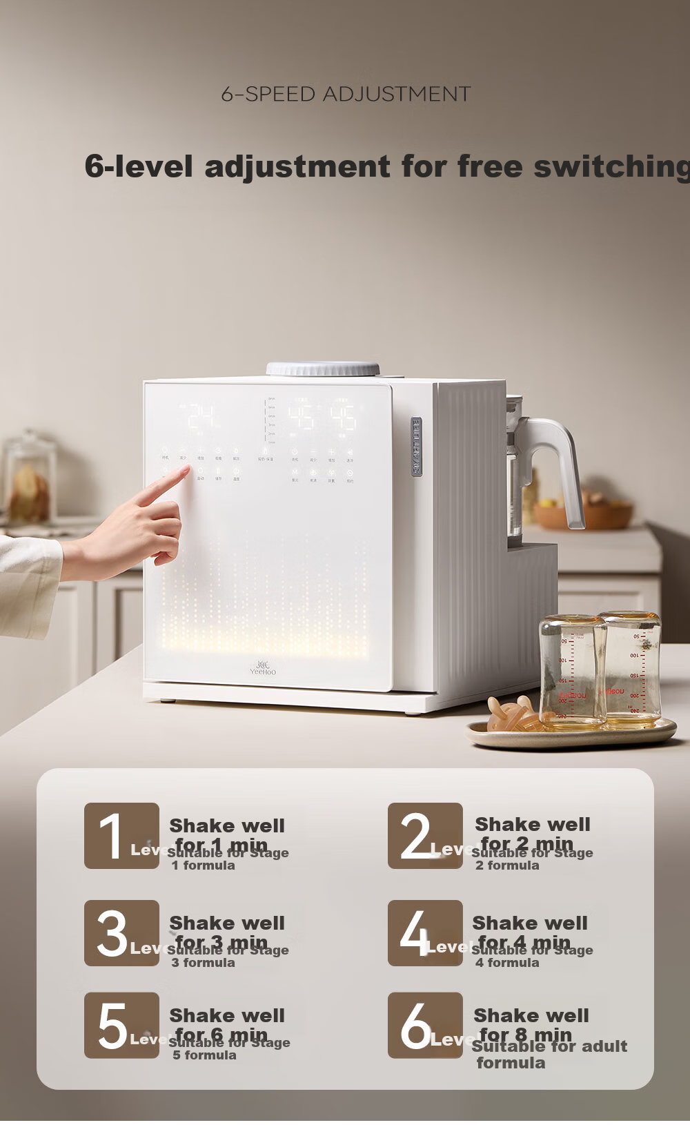 YEEHOO (YEEHOO) [Mirei Collaboration Edition] All-in-One 3-in-1 Feeding Station Baby Sterilizer, Bottle Warmer, Milk Frother with Drying Function 20