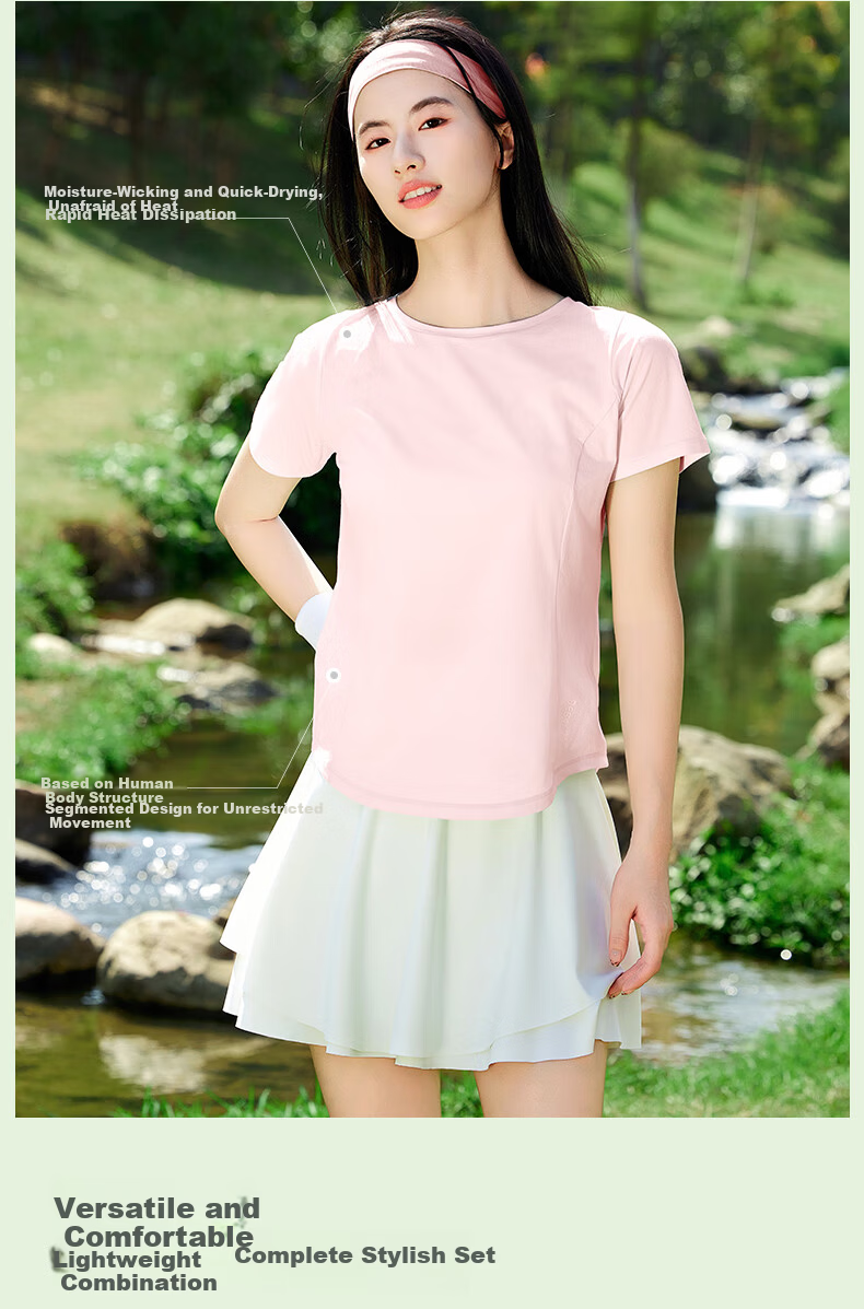 MJ STYLE Simple Comfortable Sports Short Sleeve T-Shirt Women 2026 Summer New Slim Fit Breathable Quick-Dry Half Sleeve 8