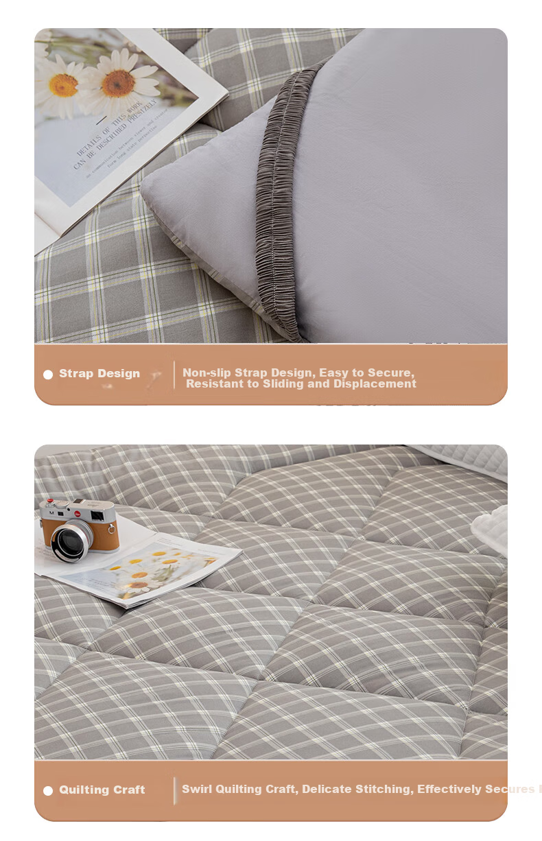 Grace Class A Antibacterial Soybean Mattress, Home All-Season Non-Slip Foldable, Misty Blue, 1.8*2 Meter Bed 10