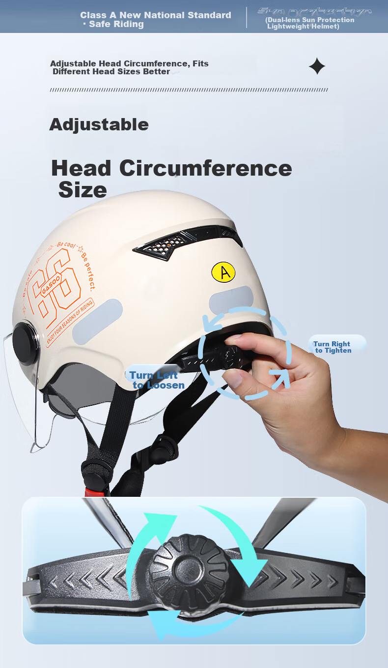 Geshu Electric Motorcycle Helmet 3C Certified Four-Season Universal Half Helmet with Dual Visors for Men and Women Electric Scooter Riding Safety Helmet 9