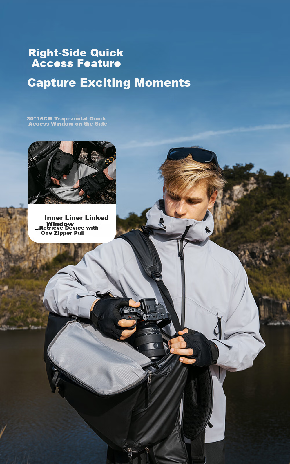 K&F CONCEPT Exploration Series Outdoor Hiking Photography Backpack Professional Carrying System Large Capacity 40L Travel Outdoor Hiking Multifunctional Camera Bag 11