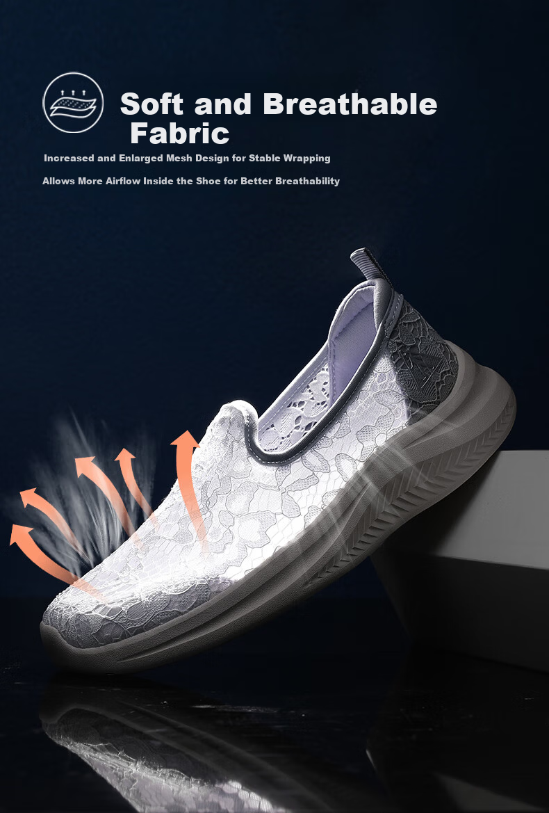 Zulijian Elderly Women's Shoes, Autumn 2026 New Style, Lace Mesh Mom Shoes, Middle-Aged And Elderly Breathable Non-Slip Casual Shoes 1
