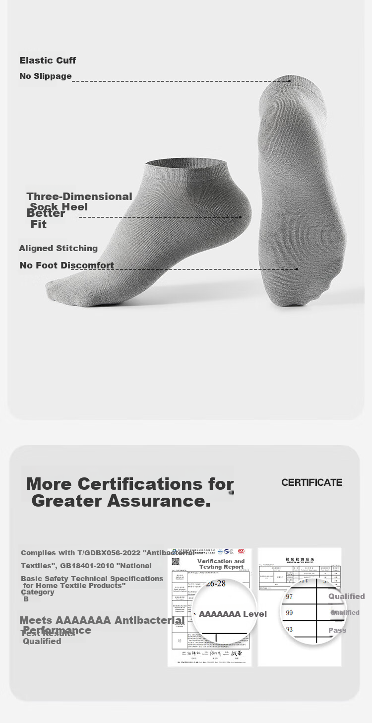 HLA Disposable Cotton Short Socks for Men and Women 7A Antibacterial Travel Daily Use No-Wash Sports Casual Low-Cut Socks 7 Pairs Pack 14
