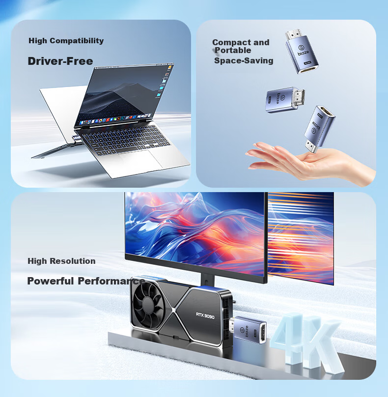 BIAZE HDMI Virtual Screen Lock Device [Extended Interface] HDMI Graphics Card Emulator HDMI Interface Dummy Load Virtual Screen Tester 4K Resolution 2